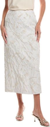 Lafayette 148 New York Silk-Blend Straight Midi Skirt
