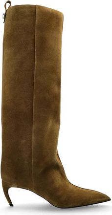 The Attico Leren laarzen Lea - Dames - Laarzen met Hak - Groen - 36 EU - Leer - Schoenen