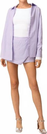 Line & Dot Maxin Long Sleeve Shirt In Blue/coral