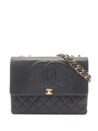 Chanel 1991-1994 Matelasse Big coco mark chain shoulder bag - Black