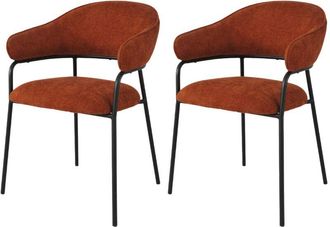 Mobili Rebecca Mobili Rebecca - Sillas Rebecca Mobili Dombeya 82,5x57x56,5 Tela De Poli&eacute;ster Acero Naranja Negro Moderno Conjunto 2