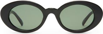 Le Specs Nouveau Vie 50mm Oval Sunglasses in Black 2 at Nordstrom
