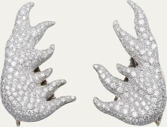 Verdura Platinum and Diamond Sea Foam Earclips