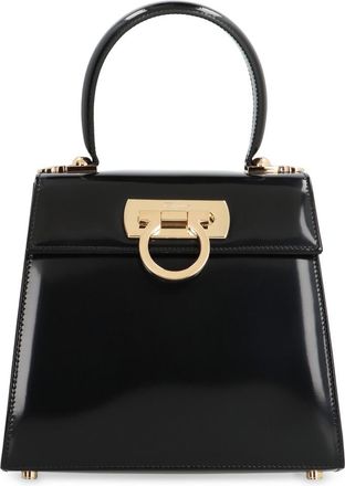Ferragamo Black Iconic Small Satchel