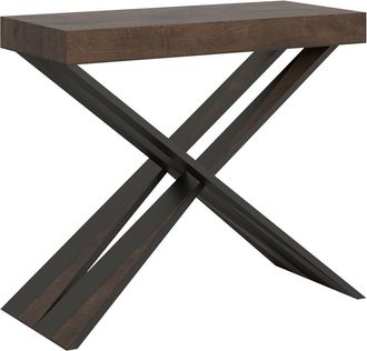 Itamoby Consola Extensible 90 X 40 - 300 Cm Mesa Madera Dise&ntilde;o Moderno Diago Noix