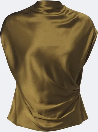 The Sei Draped silk satin top