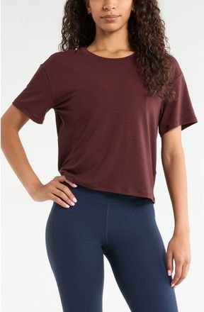 Zella Breathe Performance T-Shirt in Brown Ristretto at Nordstrom, Size Xx-Large