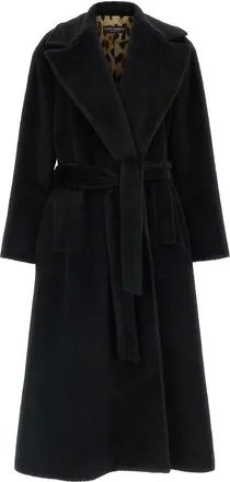 Dolce & Gabbana Black Belted Wool-Blend Coat