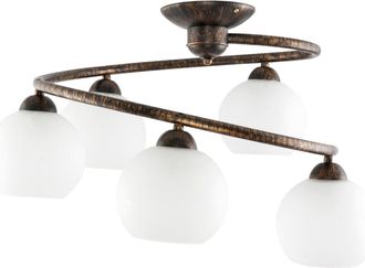 OEM L&aacute;mpara De Techo Negra, Oro Viejo, Pantalla Blanca, Ivan Negro 9-540