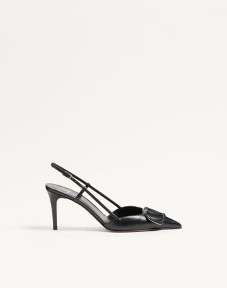 Valentino Garavani D&eacute;collet&eacute; Slingback VLogo Signature In Vitello 80Mm Donna NERO 34.5