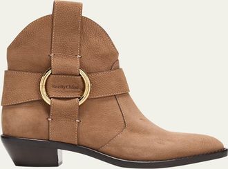 See By Chloé Leather Ring Harness Ankle Booties