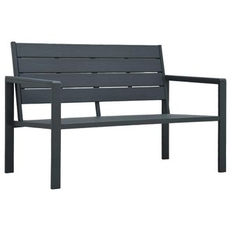 vidaXL Vidaxl - Banco De Jard&iacute;n Hdpe Gris Aspecto Madera 120 Cm