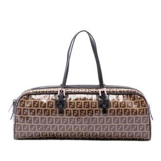 Fendi Pre-owned Canvas Shoulder Bag - Dames - Pre-owned - Bruin - Maat: ONE Size Leer
