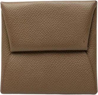 Herm&egrave;s Pre-owned Bastia Coin Pouch - Dames - Vintage Accessoires - Bruin - ONE Size - Leer - Vintage
