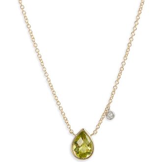 Meira T Peridot Pendant Necklace in Yellow at Nordstrom, Size 18