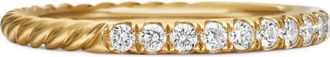 David Yurman Anello Cable Collectibles in oro giallo 18kt con diamanti (2mm)