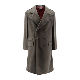 Brunello Cucinelli Dubbele-Rij Jas van Scheerwol - Heren - Mantel - Bruin - XL - Wol - Jassen