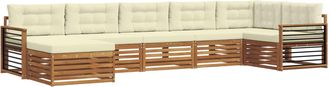 vidaXL Conjunto De Sof&aacute;s De Exterior 7 Uds. Natural Y Crema Vidaxl