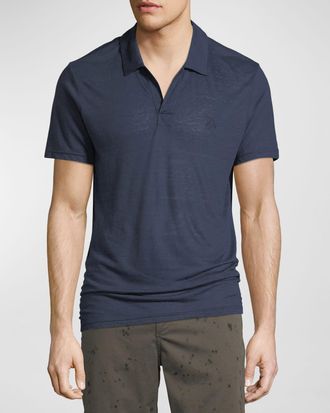 Vilebrequin Mens Pyramid Linen Polo Shirt