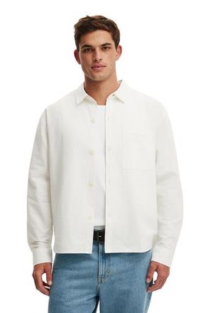 Cotton On Mens Bedford Long Sleeve Shirt in White Emb at Nordstrom, Size X-Large