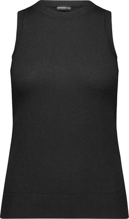 Minnie Rose Womens Supima Cotton Cashmere Tank In Black