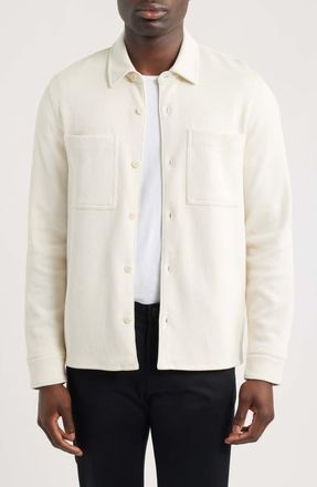 Vince French Rib Shirt Jacket in Blanco at Nordstrom, Size Xx-Large