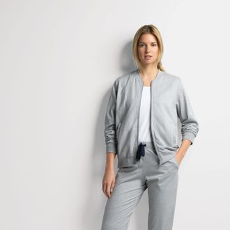 Isa Sweatjacke ISA BODYWEAR Jacke, Damen, Gr. XL, grau, melange, Obermaterial: 100% Baumwolle CO., Sweatjacken Sweatjacke