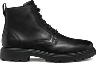 Geox Zwarte Enkellaarzen voor Mannen - Heren - Veterlaarzen - Zwart - 44 EU - Katoen - Schoenen