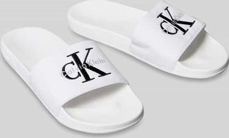 Calvin Klein Badeschuhe mit Logo Print in Weiss, Gr&ouml;&szlig;e 40
