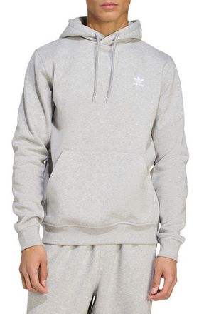 adidas Originals Trefoil Essentials Pullover Hoodie in Medium Grey Heather/White at Nordstrom, Size Xx-Large