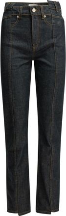 Ganni Jeans dritti a vita alta Slub Fold - - Jeans - Donna - Blu - W26 L33