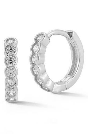 Glaze Jewelry Bezel Cubic Zirconia Huggie Hoop Earrings in Silver at Nordstrom Rack