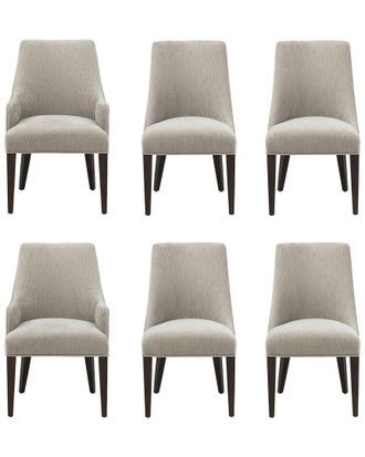 Manhattan Comfort 6Pc Beever Chenille Dining Chair & Arm Chair Set