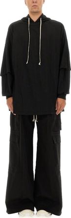 Rick Owens Black Oversized Solid Hoodie