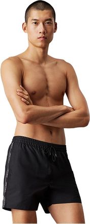 Calvin Klein Mens Black Swim Shorts with Logo Tape Detail (UK, Alpha, XL, Regular, Regular, Black)