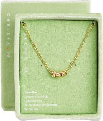 Chelsea28 Demi Fine Cubic Zirconia Rondelle Necklace in Clear- Gold at Nordstrom