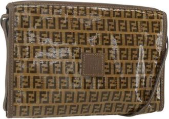 Fendi Pre-owned Cross Body Bags, female, Brown, Size: ONE SIZE Pre-owned Canvas Cross Body Bag