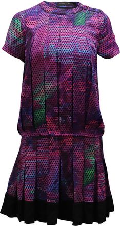Proenza Schouler Pleated Midi Dress in Purple Silk