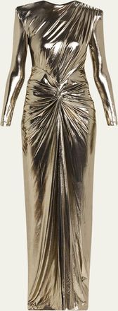 Retrof&ecirc;te Fenella Metallic Long-Sleeve Twist Dress