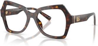 Dolce & Gabbana 52mm Butterfly optical glasses in Tortoise at Nordstrom
