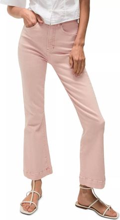 Veronica Beard Carson High Rise Ankle Flare Jeans In Stone Pink