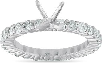 Pompeii3 1 1/2ct Diamond Eternity Mount Engagement Ring Setting 14k White Gold Size Selectable