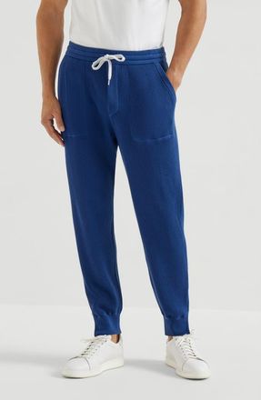 Brunello Cucinelli Cotton knit trousers in Avio Blue at Nordstrom, Size Xxx-Large Eu