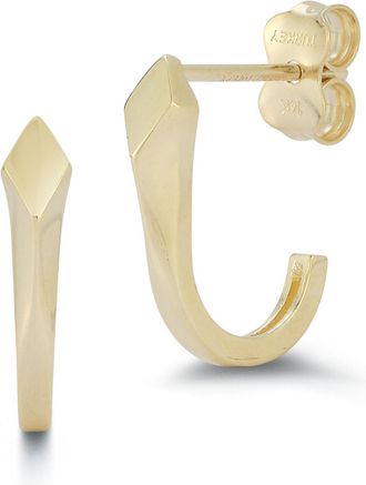 Ember Fine Jewelry 14K Gold Geometric J Hoops