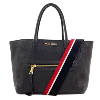 Miu Miu Black Leather Tote Bag (Pre-Owned)