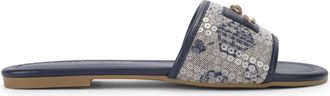 Kurt Geiger Womens Chiswick Flat Sandal Sandals - Blue Fabric - Size UK 6