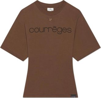 Courr&egrave;ges Mujer, Camisetas, Marr&oacute;n, Talla: S