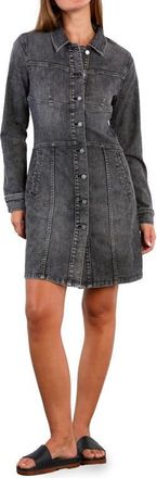 Wash Lab Denim Wisp Long Sleeve Stretch Denim Dress in Soft Grey at Nordstrom, Size X-Large