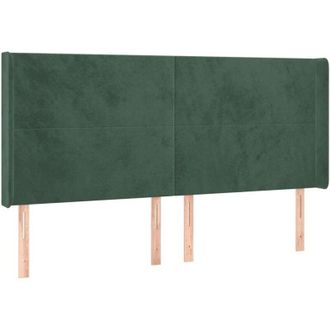 vidaXL Cabecero Con Orejas De Terciopelo Verde Oscuro 183x16x118/128cm Vidaxl