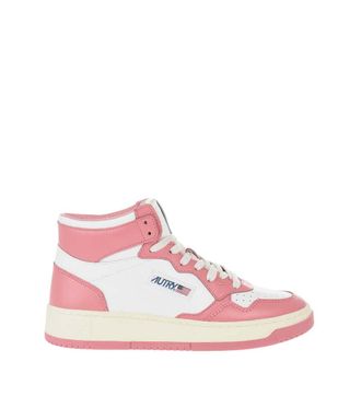 Autry Pink Two-Tone Leather Sneakers